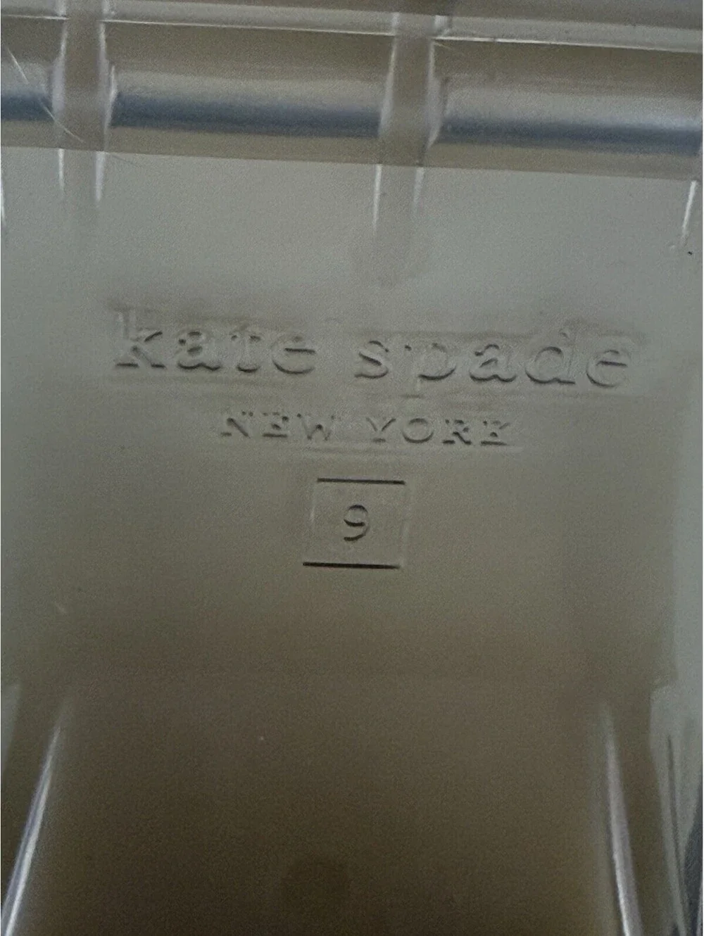Kate Spade Puddle Women's Rain Boot Platform Heel Parchment Crystal Size 9